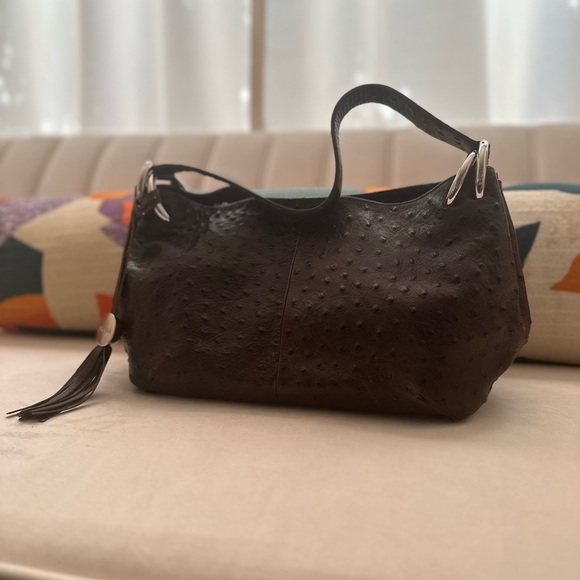 FURLA | Vintage Croc Leather Hand/Shoulder Bag - Picture 5 of 9
